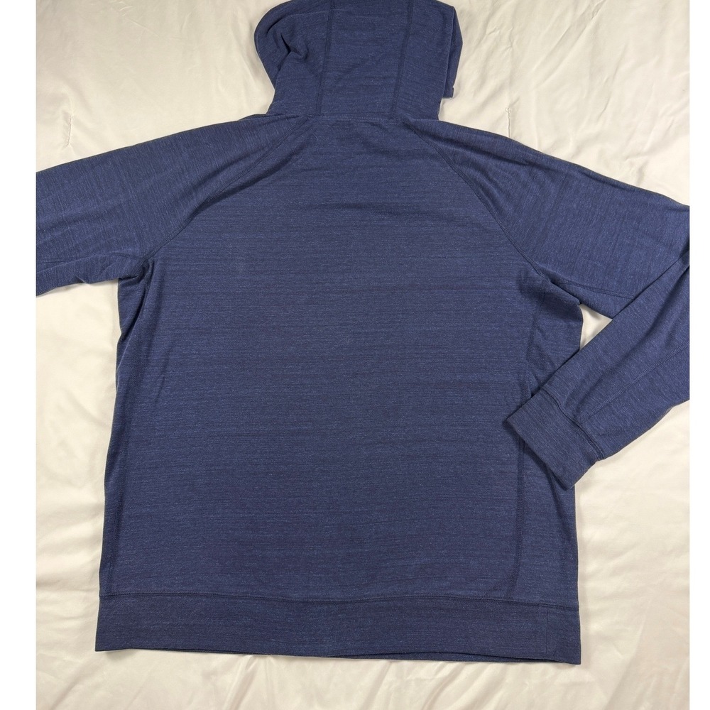 American Eagle Mens Blue Graphic Logo Hoodie Sweatshirt Large Raglan Sleeve Navy - Picture 6 of 9